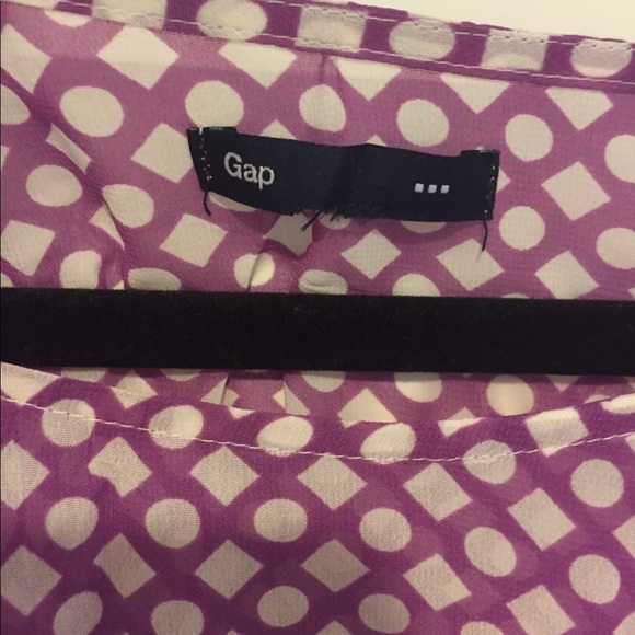 Gap Factory Purple And White Geometric Print Blouse - Picture 3 of 4